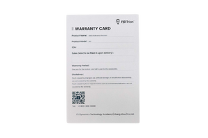 Carte de garantie *1